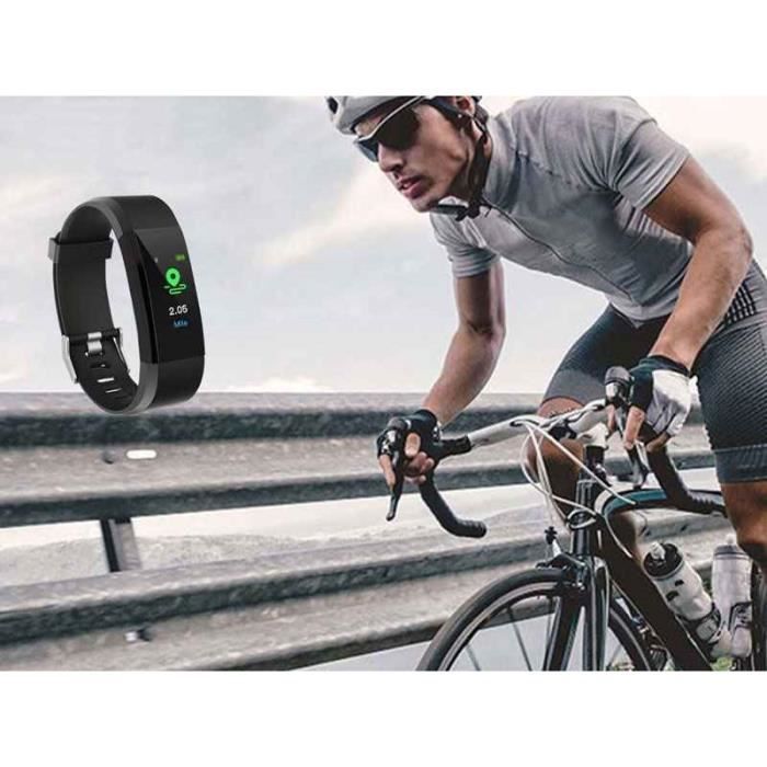 Pulseira rastreadora de fitness Bluetooth - Preta - Monitoramento de saúde - Compatível com Android