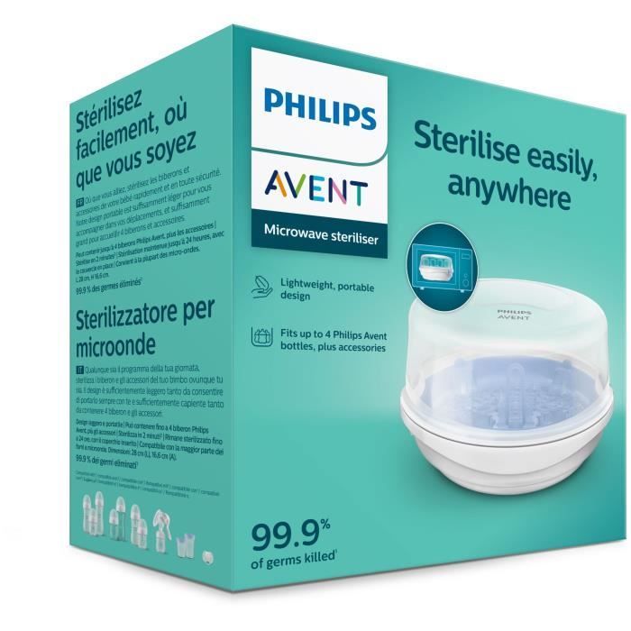 Sterilizzatore a microonde - PHILIPS AVENT - Vapore rapido - Blu/Bianco - Sterilizza in 2 minuti - Design compatto