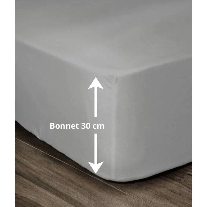 LOVELY HOME Lenzuolo con angoli elasticizzati 100% cotone 160x200x30 cm Grigio chiaro