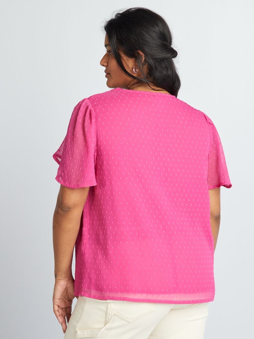 Voile blouse 'Plumetis' - ROZE