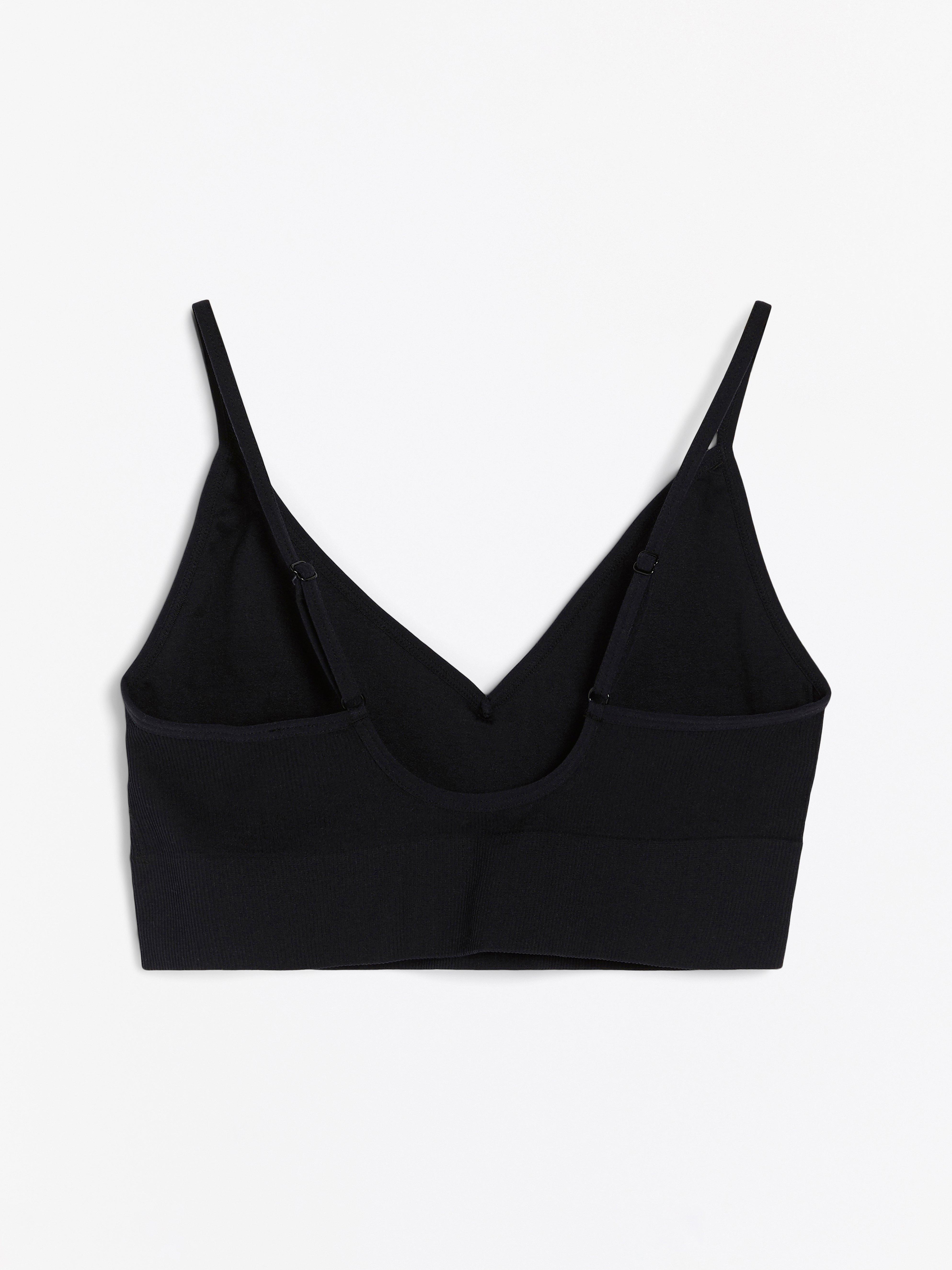 Ribbad sin costuras v-ringad soft-bh Negro