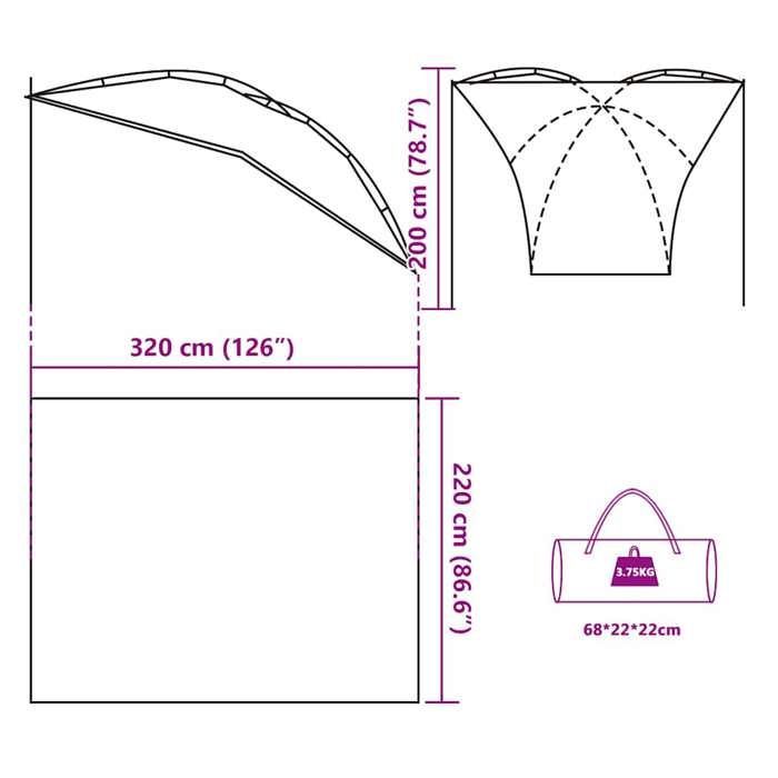 vidaXL Tienda de campaña impermeable gris y naranja para coche, tienda de campaña, tienda de jardín, refugio exterior, tienda de camping, refugio 4009523
