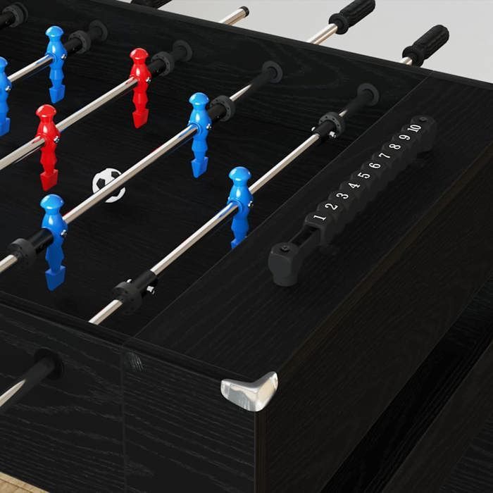 MOT10041 - Mesa de futbolín de roble negro 125 x 60,5 x 80 cm