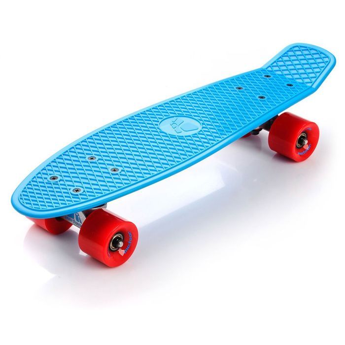 METEOR Kids Skateboard - Retro Deck - Non-slip - Blue/Red