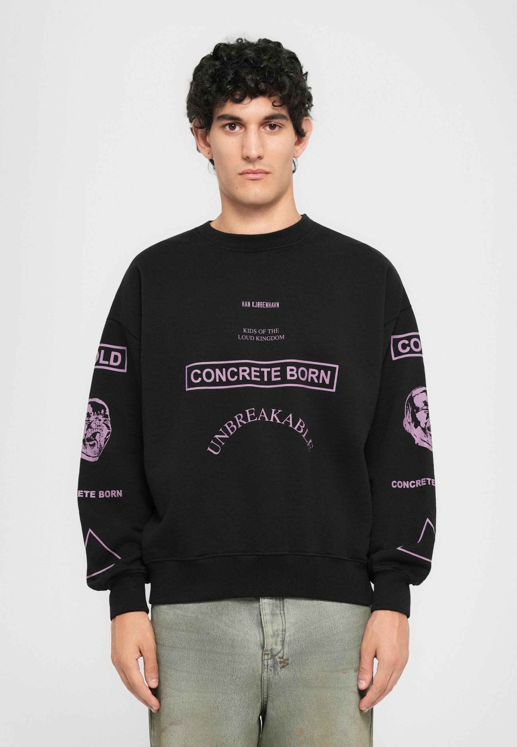 Han Kjøbenhavn T-shirt met ronde hals en grafische print - Sweatshirt - zwart