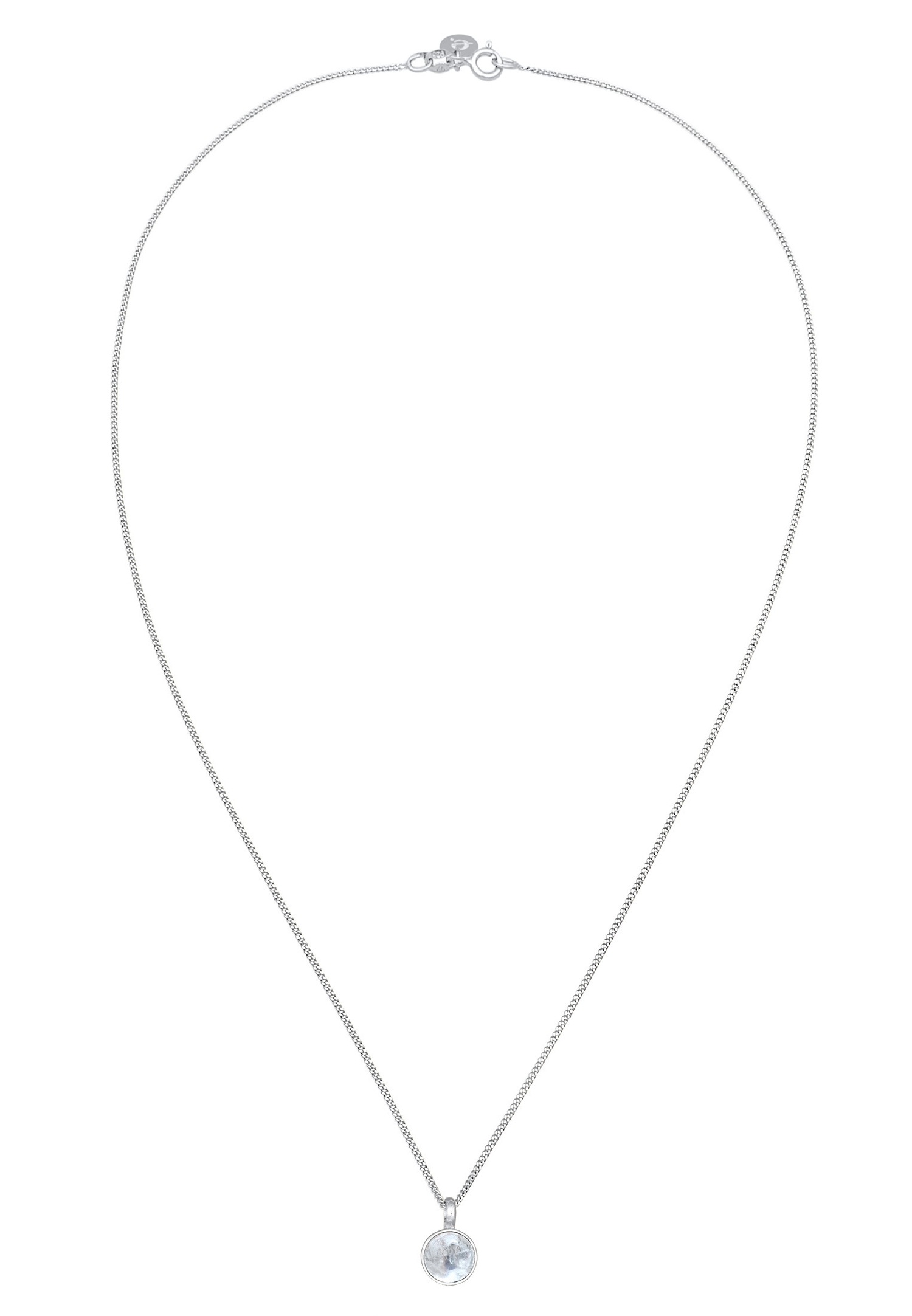 Elli PREMIUM Pendentif Solitaire Femme Classique avec Pierre de Lune en Argent massif 925