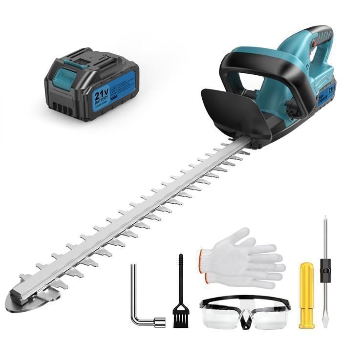 Taille-haies sans fil-21V-Taille Haie Electrique, Double Lame 48CM Robuste et Léger pour Haies et Buissons