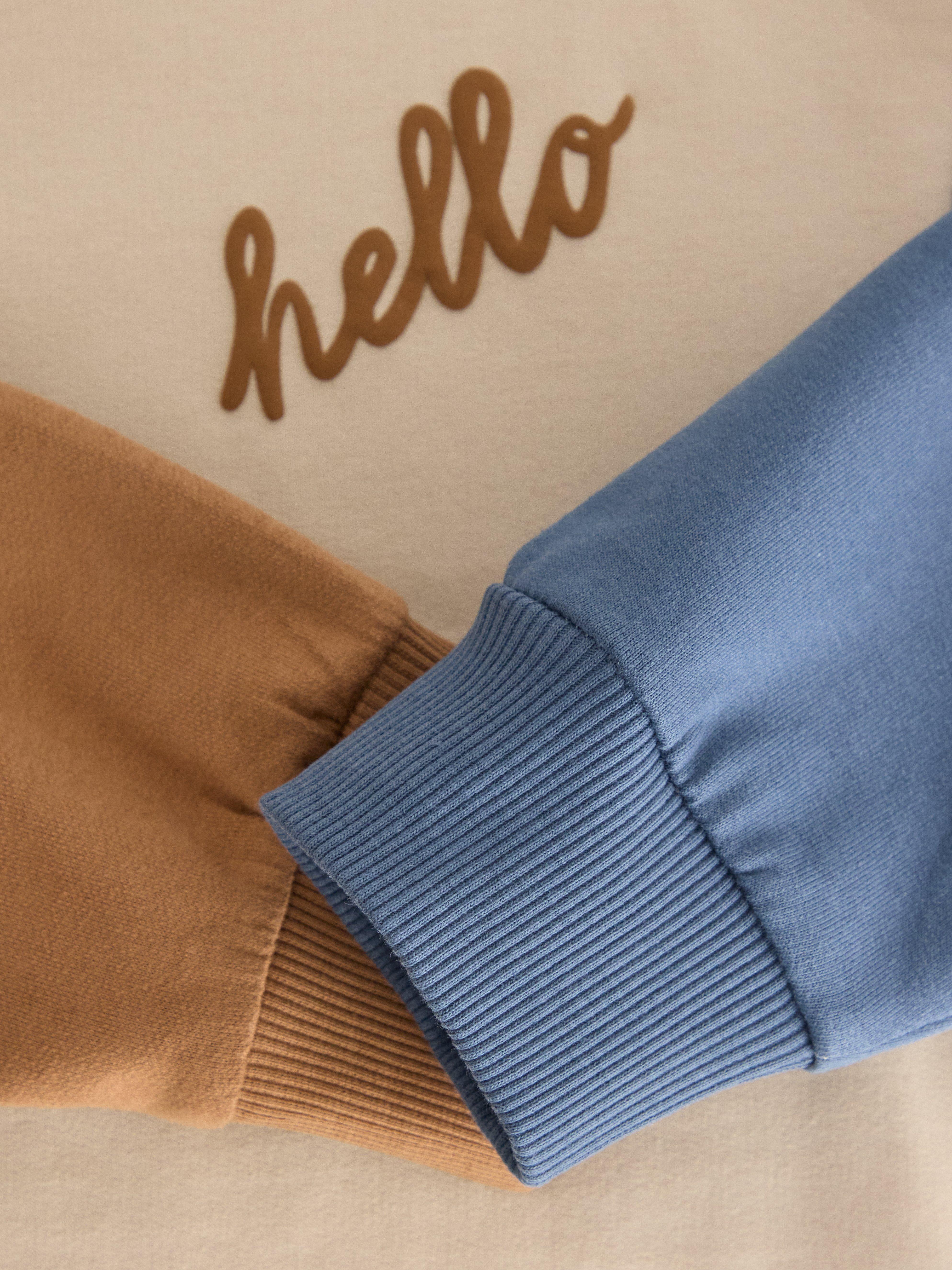 Sweatshirt med borstad insida Light Beige