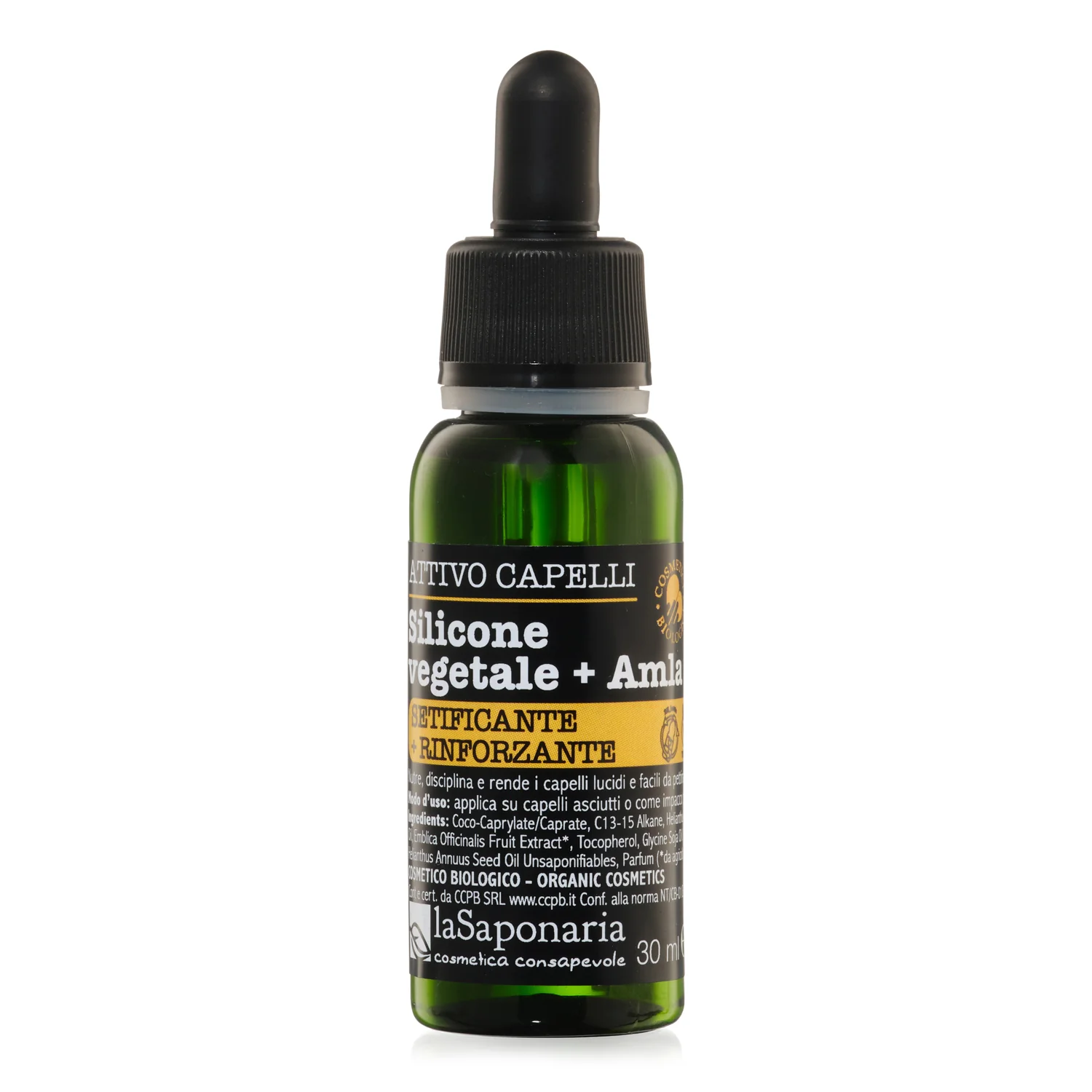 Attivi Capelli Silicone vegetale + Amla - Olio Capelli Styling & Finish, Olio Capelli