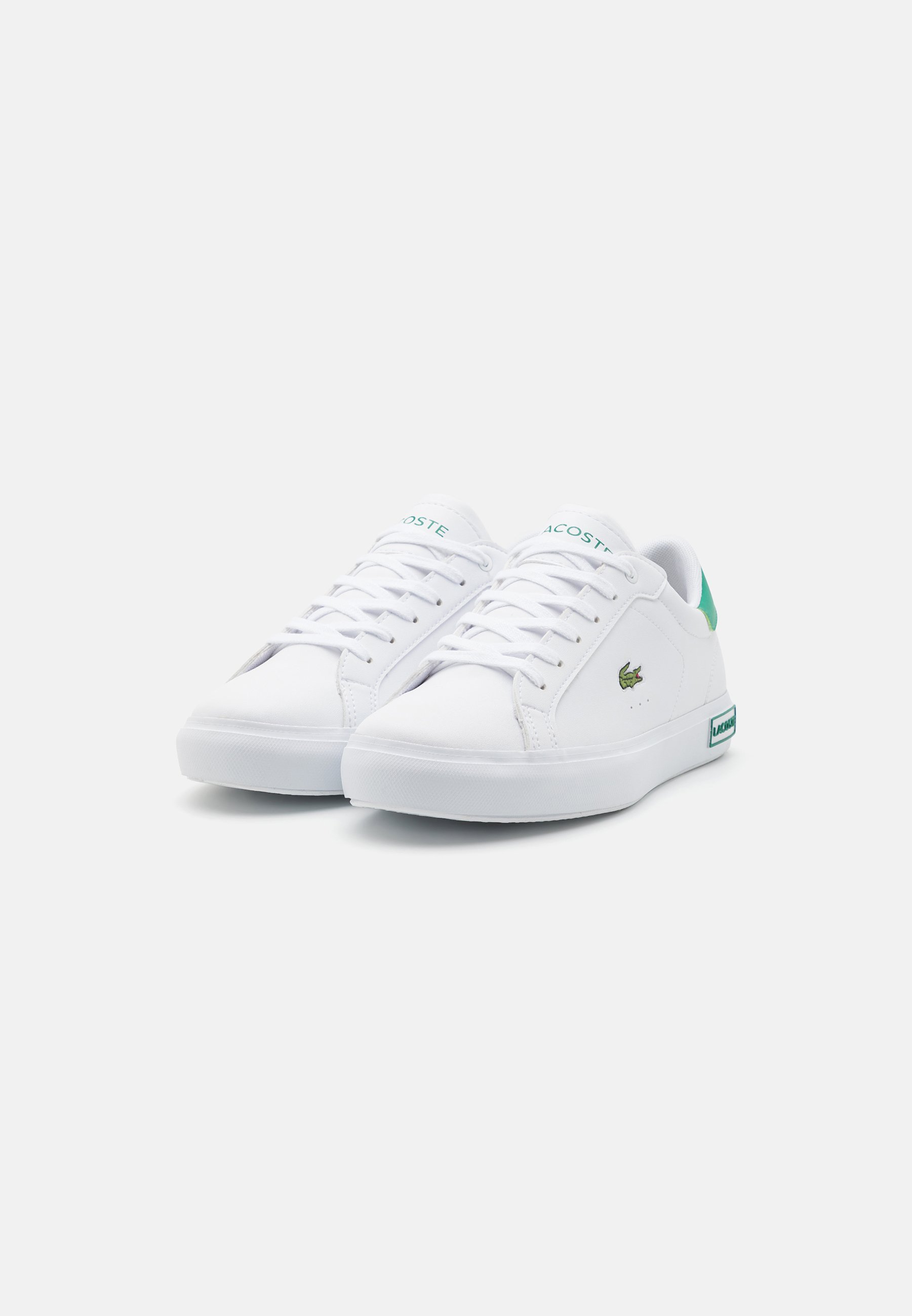Lacoste POWERCOURT JUNIOR LACE UNISEX - Scarpe da ginnastica - bianco/verde
