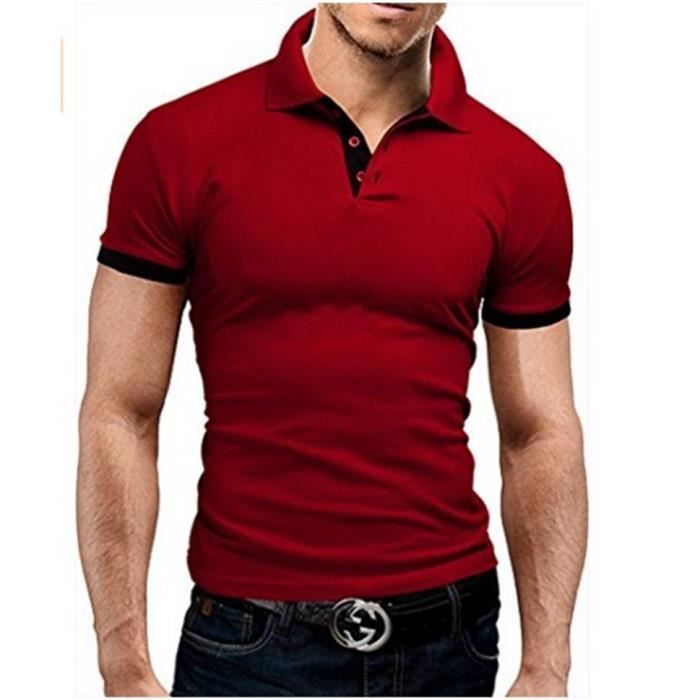 Polo de manga corta - MARCA - Rojo - Corte regular - Deportivo - Transpirable