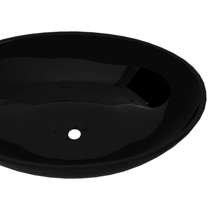 Lavabo ovalado de cerámica vidaXL, lavabo de encimera para baño, Hogar 140675