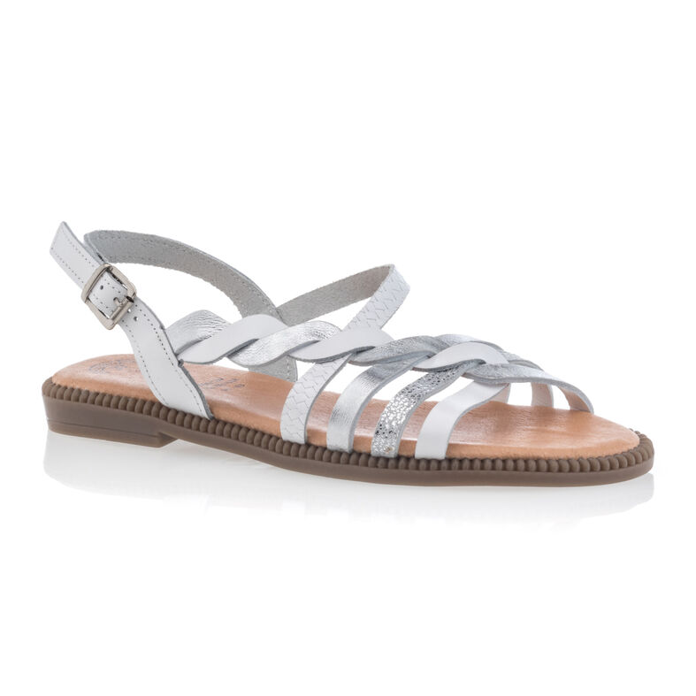 Weiße Damensandalen / Zehenfreie Schuhe