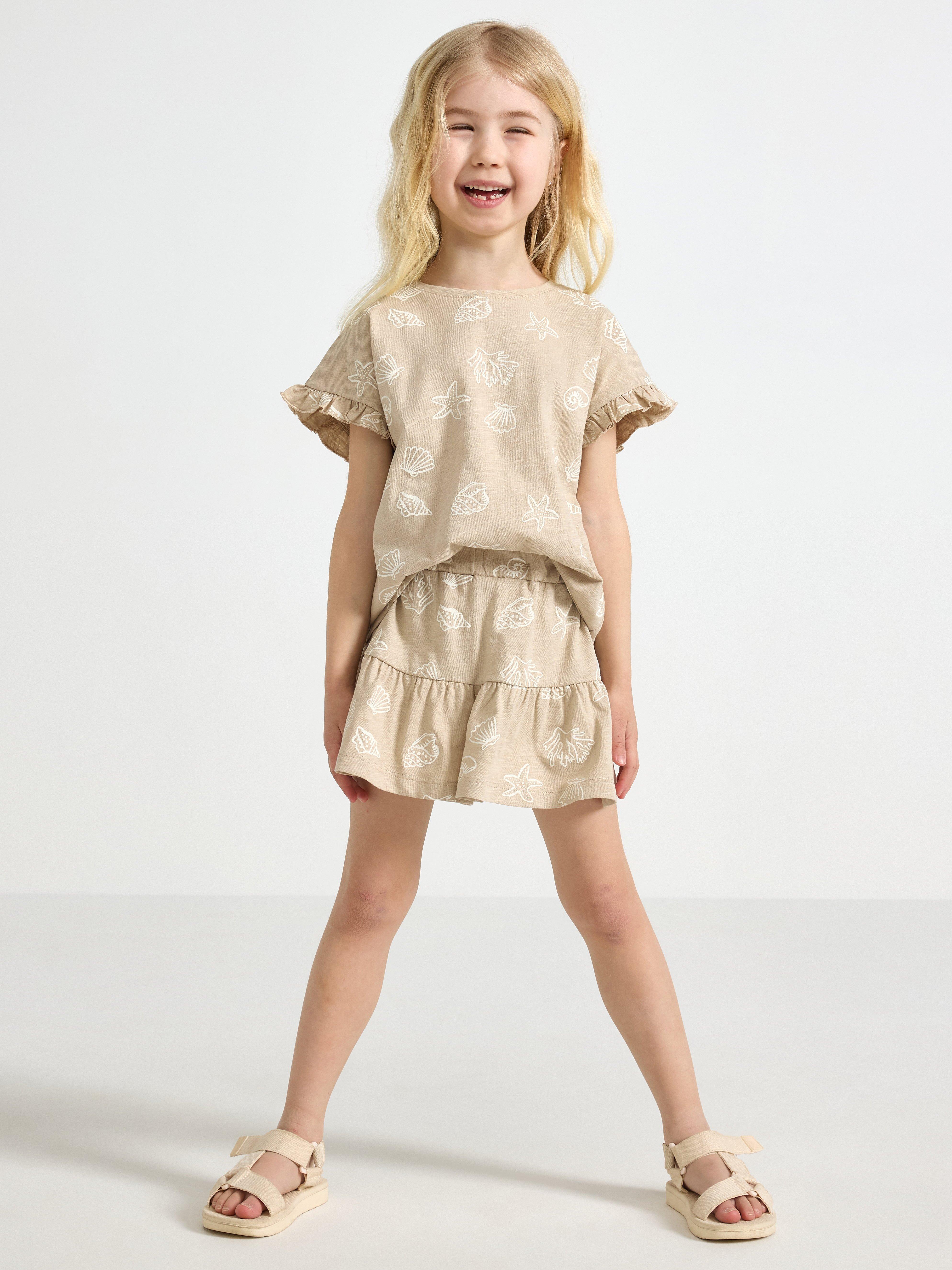 Kortermet topp Beige