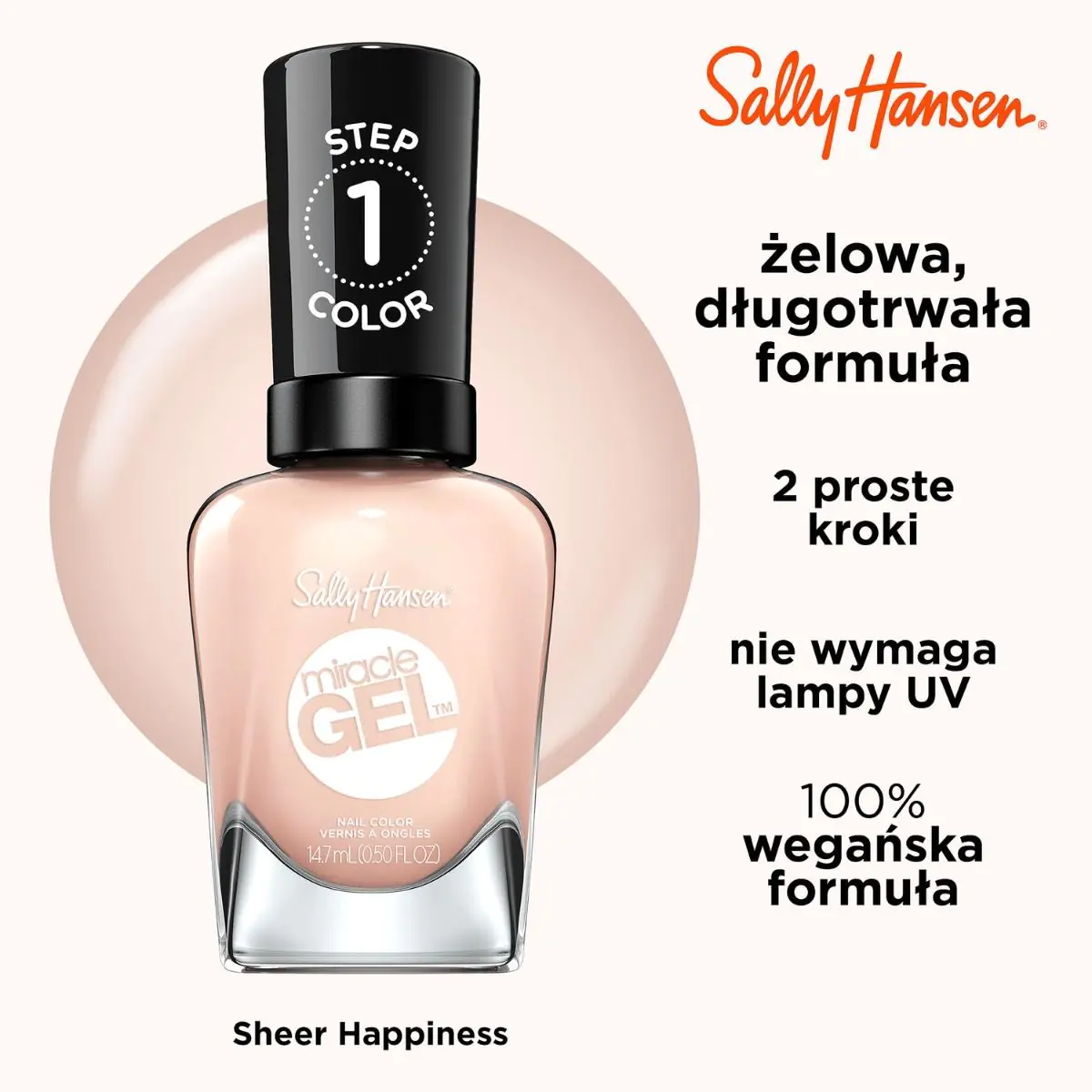 Sally Hansen Miracle Gel Lakier do paznokci, 187