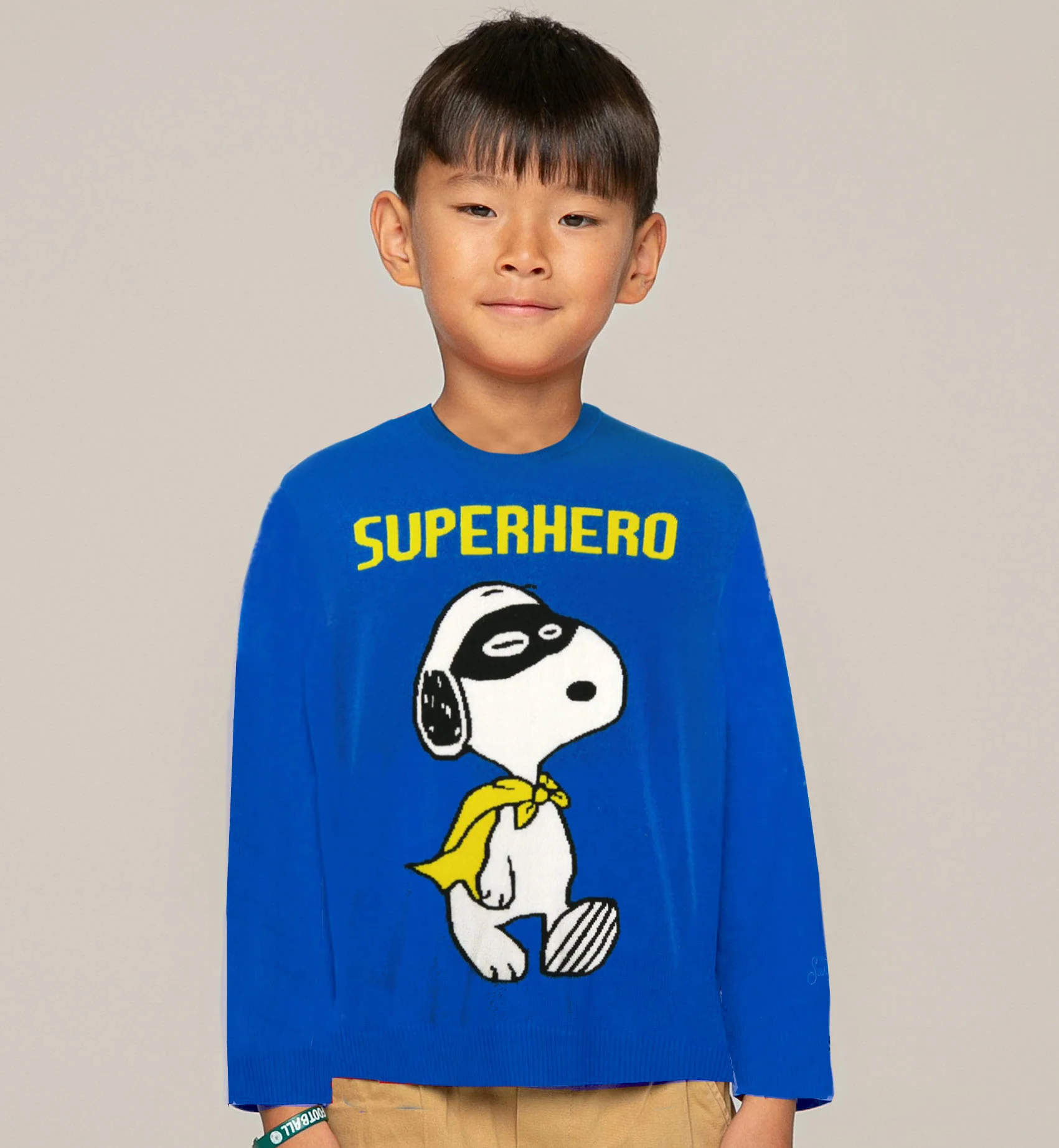 Maglione da bambino blu stampa Snoopy Superhero | SNOOPY - EDIZIONE SP
