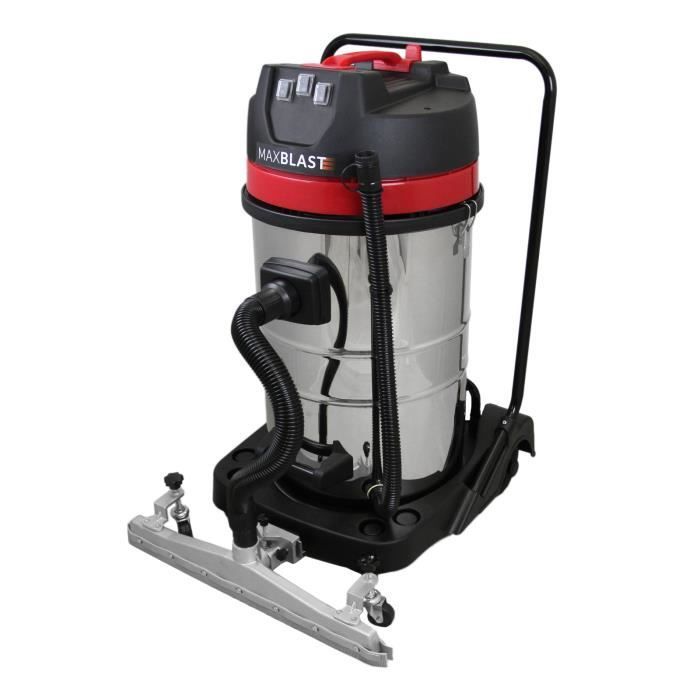 MAXBLAST 80 Litre 3000W Industrial Vacuum Cleaner & Additional Suction Nozzle for Professional Cleaning