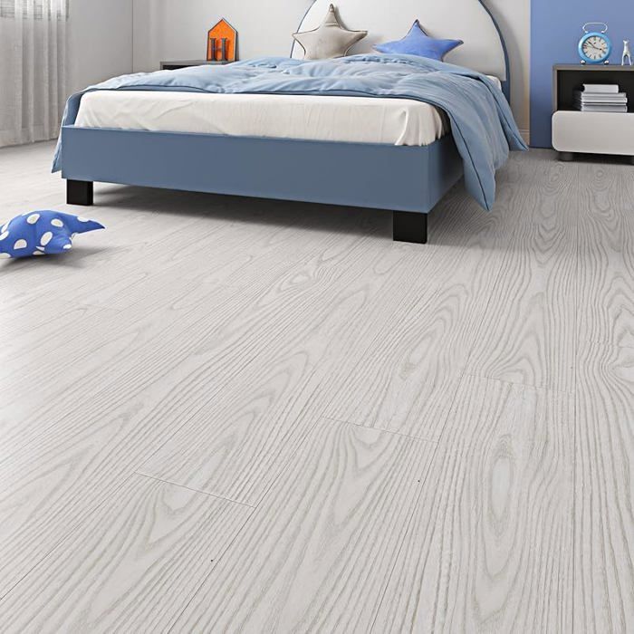 16 baldosas de PVC para suelo, adhesivas, para cocina, 90x15cm, lavables, blancas, para baño, suelo de parquet, adhesivas, 16 baldosas, suelo de PVC