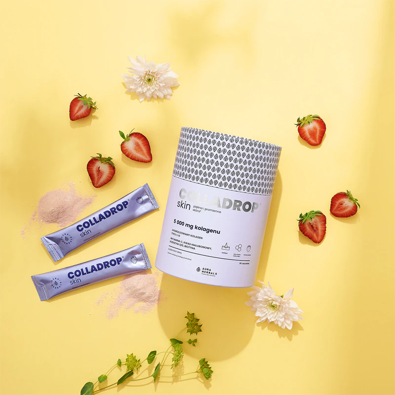 Aura Herbals Colladrop Skin Collagen 5000 mg Kollageeni Ravintolisä Täydelliselle Iholle, Hiuksille ja Kynsille