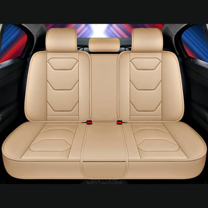 Funda para asiento de coche - HELLOVE - Universal - Piel sintética - Beige - 3 piezas