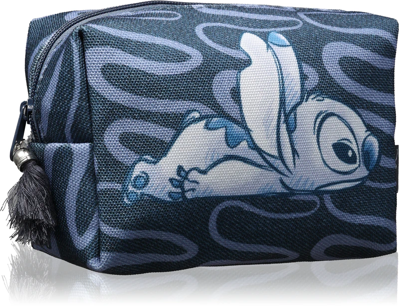 Bolsa de cosméticos em jeans com costura Mad Beauty
