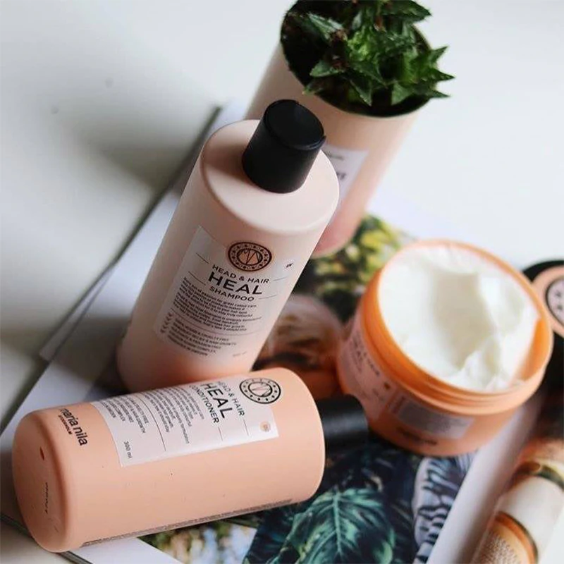 Shampoo Maria Nila Head & Hair Heal, anticaspa e antiqueda de cabelo.