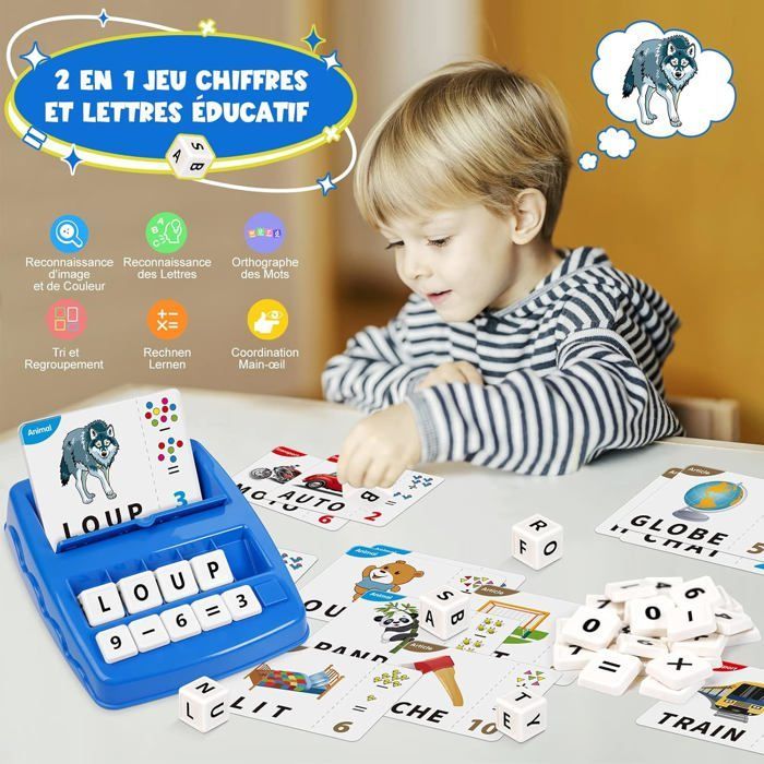 Educatief spel - LANGTU - Cijfers & Letters 2-in-1 - Leeftijd 3-8 - Blauw - Plastic