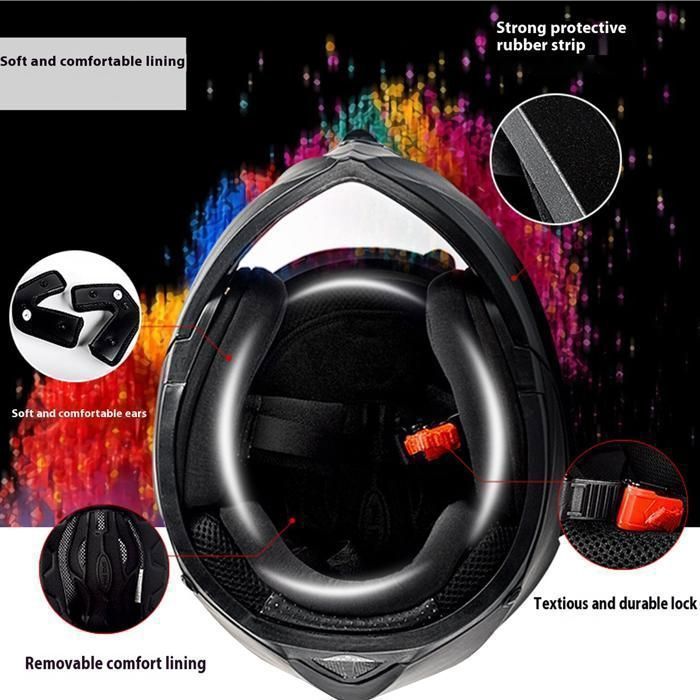 Casco integral modular para motocicleta homologado por el DOT con doble visera para hombre y mujer, altavoces y micrófono integrados.