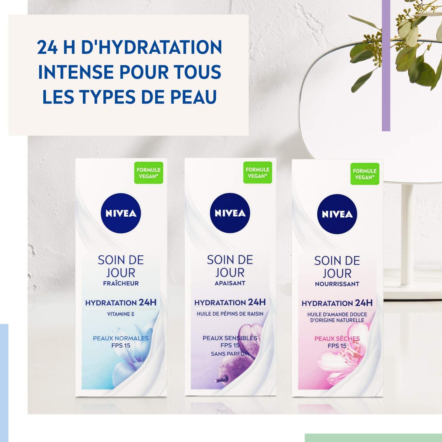 NIVEA Soin de Jour Fraîcheur hydratante 24H Vitamine E FPS15 peaux normales