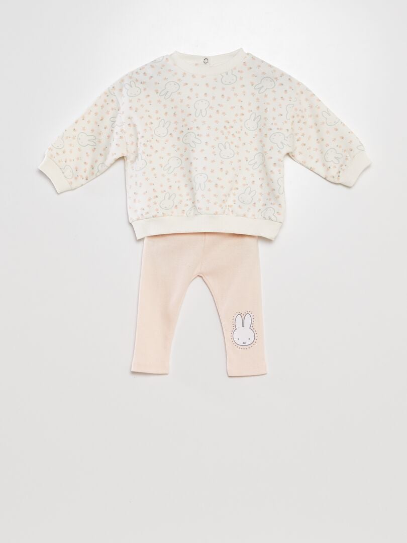 2-delige set: Konijnen sweatshirt + Leggings - ROZE