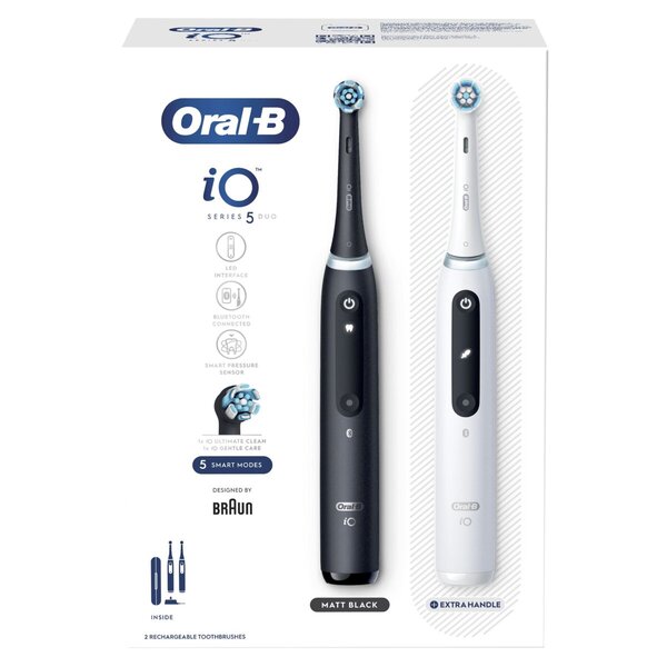 Szczoteczki elektryczne Oral-B iO Series 5<br>czarne, białe, 2 sztuki