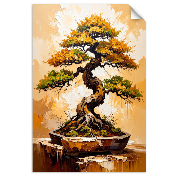 Naklejka samoprzylepna do salonu sypialni Feeby Drzewko Bonsai 20x30