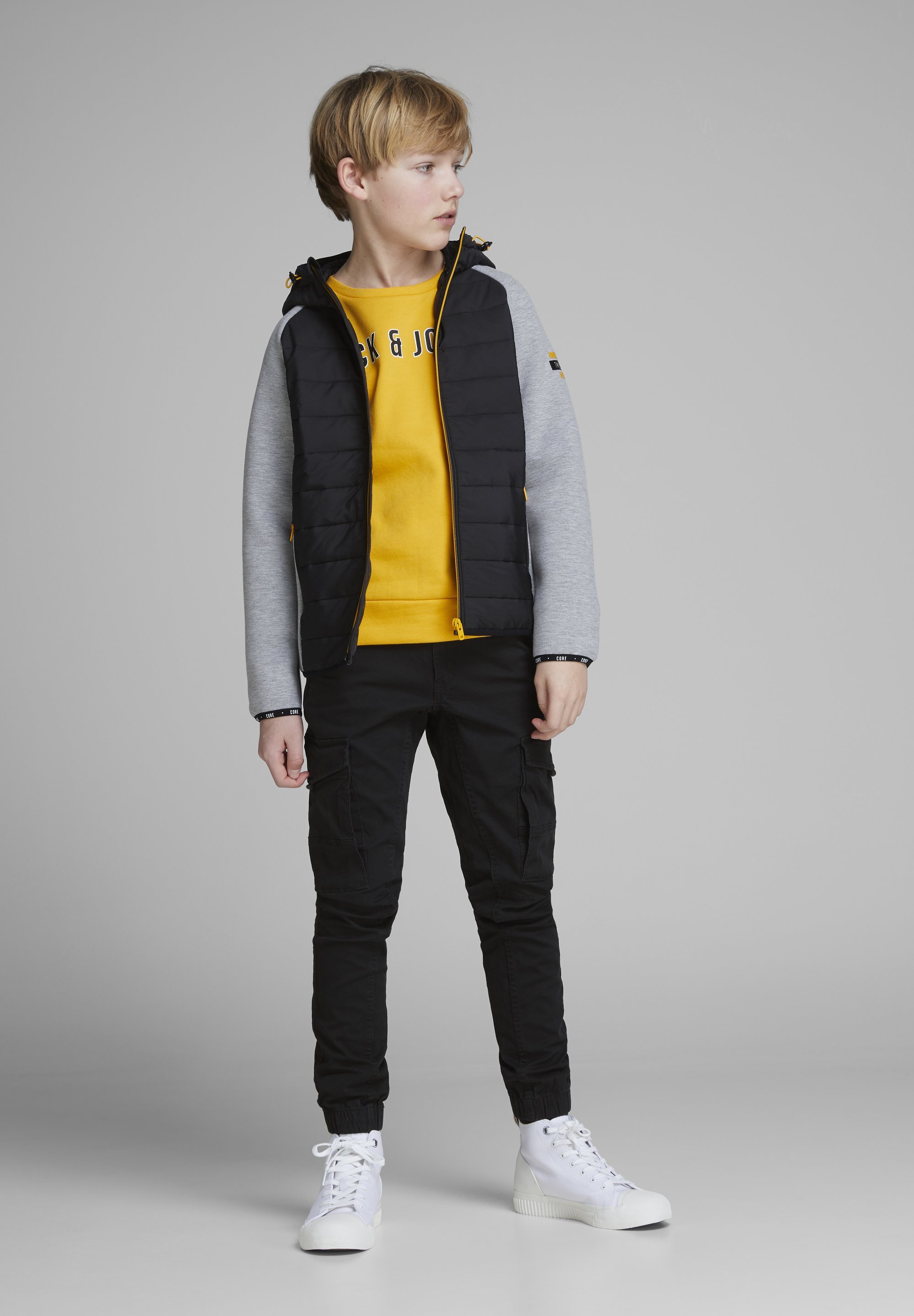 Jack & Jones Junior JJIPAUL JJFLAKE - Pantaloni cargo - neri