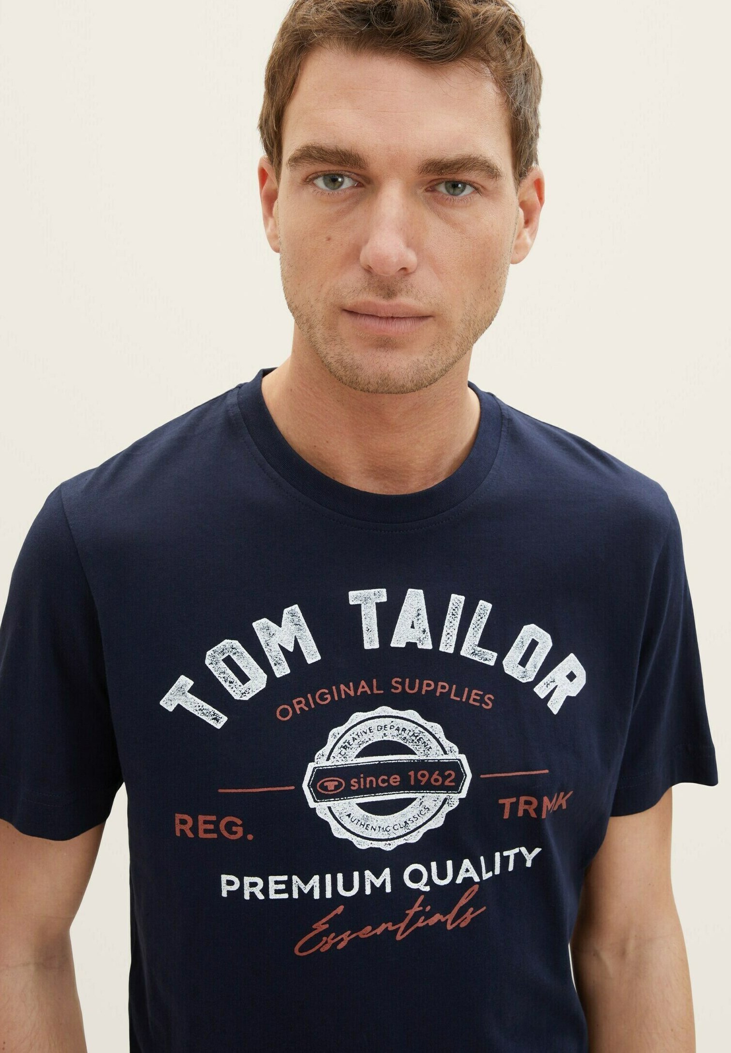 Logo TOM TAILOR - T-shirt imprimé - Bleu ciel capitaine
