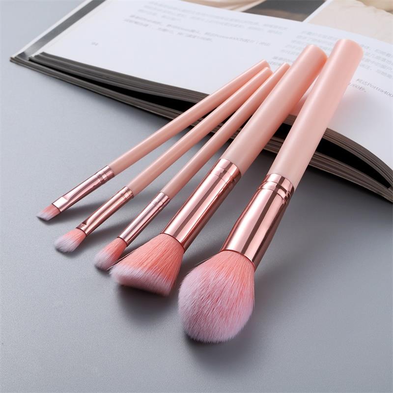 Ensemble de 5 pinceaux de maquillage Kabuki professionnels pour fond de teint, poudre, fard à paupières, sourcils et correcteur.