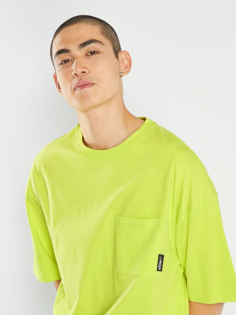 Camiseta oversized de malha - AMARELA