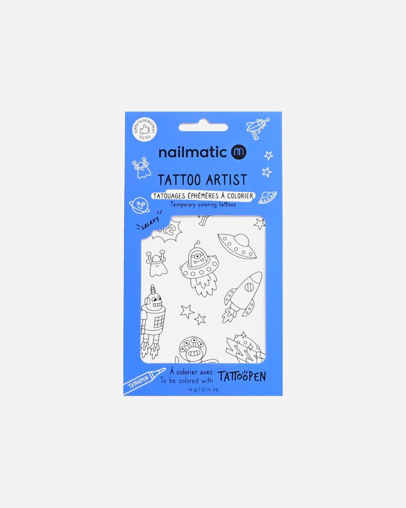 Nailmatic planche de taouage a colorier - galaxy