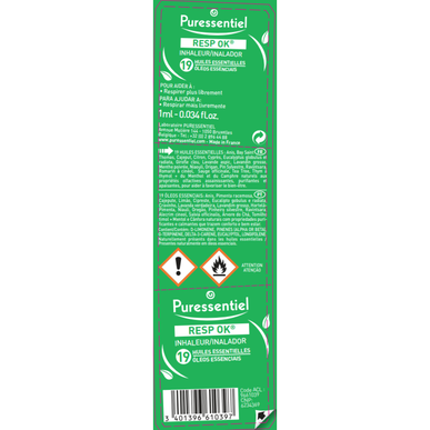 Puressentiel Resp Ok -inhalaattori 19 eteeristä öljyä 1 ml 1 ml