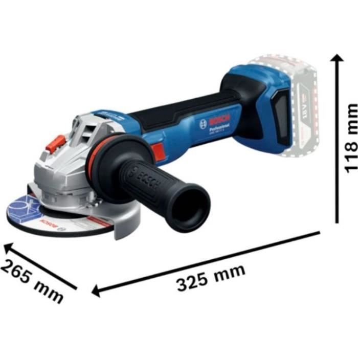 Meuleuse à démarrage progressif 125mm 18V GWS 18V-11 S – Solo carton - Bosch Pro
