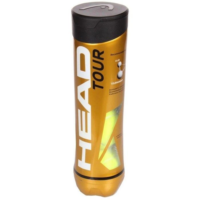 Balles de tennis - HEAD - Tour - Jaune Fluorescent - Lot de 4 - Synthétique
