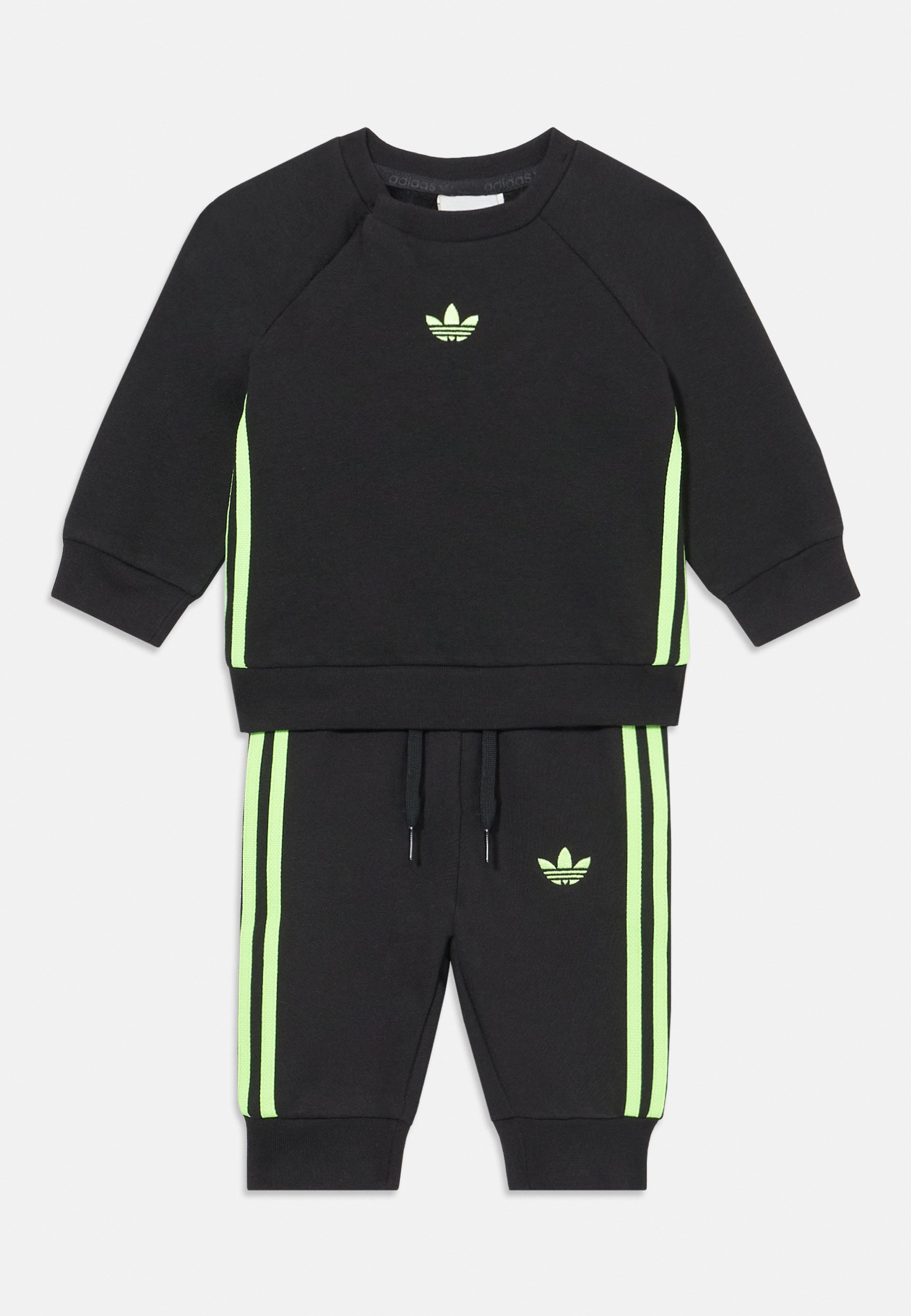 Ensemble unisexe adidas Originals CREW SET - Survêtement - noir/vert signal