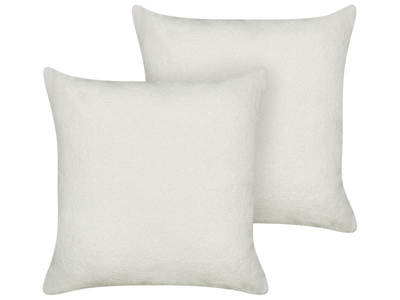 2 poduszki dekoracyjne boucle 60x60 cm białe