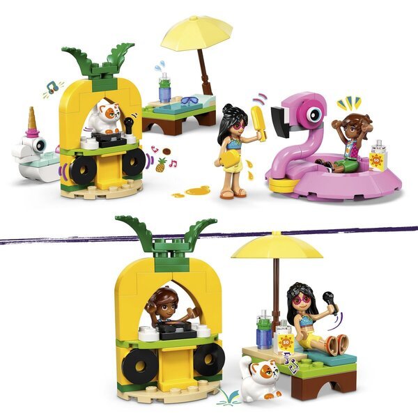 LEGO Friends 42658 Zabava ob bazenu s flamingom in samorogom