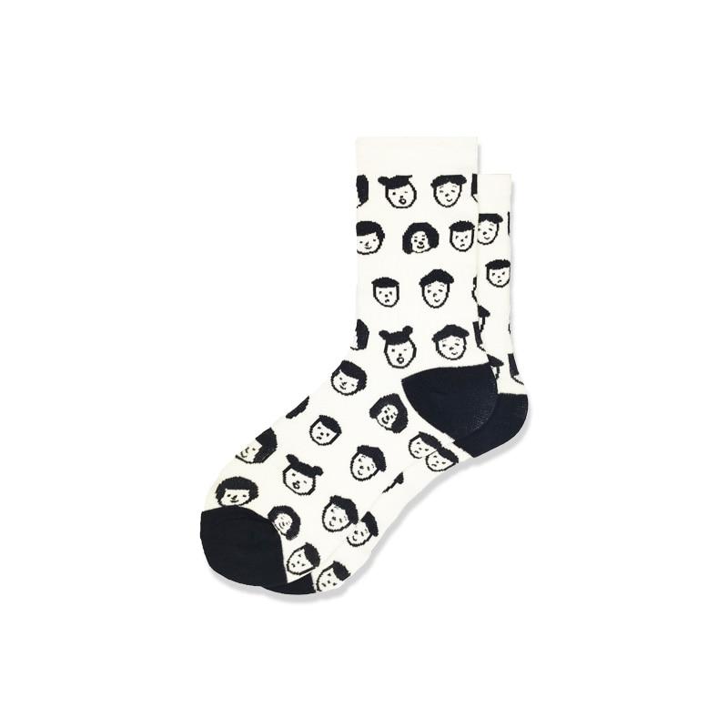 Calcetines de vestir Crew A para hombre y mujer, calcetines de tubo para niña, algodón puro, lindos, calcetines de celebridad para niñas, parejas de Corea del Sur