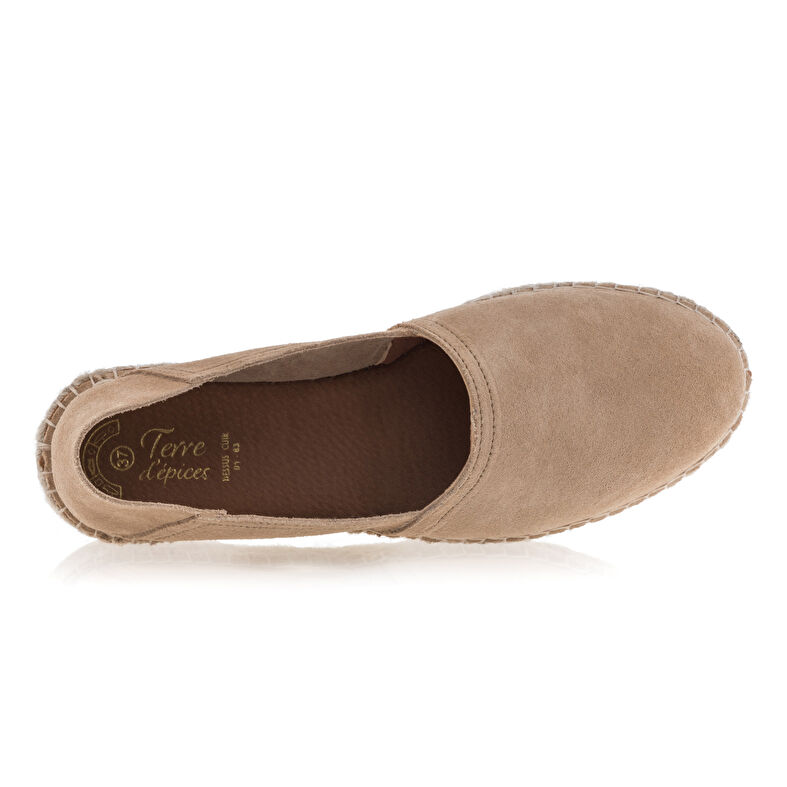Beige espadrilles voor dames met touwzolen