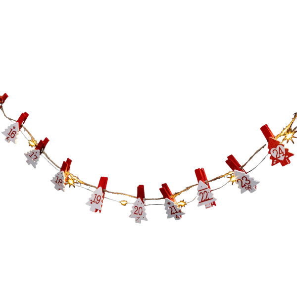 Kalendarz adwentowy LED, choinki