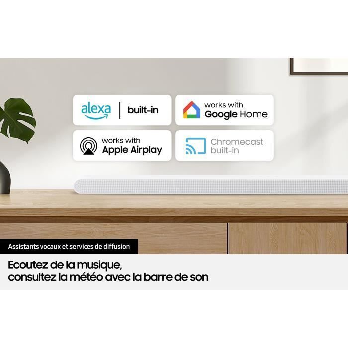SAMSUNG HW-S801D/ZF - Barre de son 3.1.2ch - Atmos sans fil - Ultra-fine - Bluetooth - Contrôle vocal - Q-Symphony 3.0 - Blanc