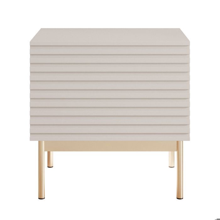 Table de chevet avec LED - LINEARIS - 46 cm - gris cachemire