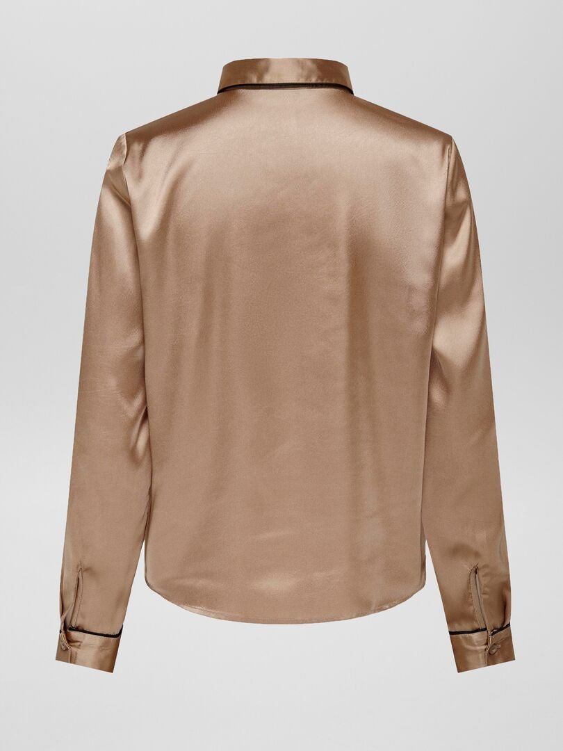 'JDY' satijnen overhemd - BEIGE