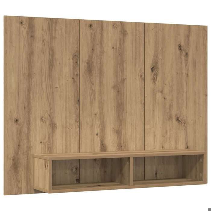 (IM ANGEBOT) Wandmontierter TV-Schrank – Wanddesign – Hoher Schrank/Hi-Fi-Einheit – Handgefertigte Eiche 120 x 23,5 x 90 cm EU704344